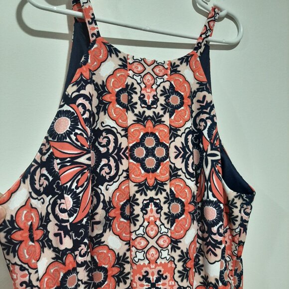 Vince Camuto boho retro print halter flare festive dress with pockets - Picture 9 of 12